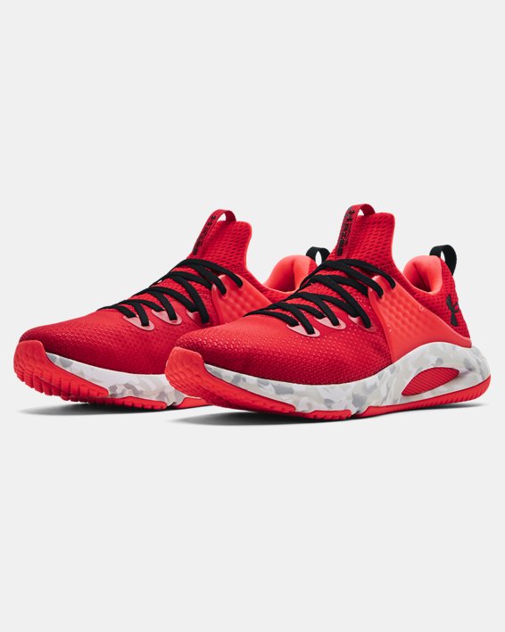 Men's UA HOVR™ Rise 3 Camo Training Shoes, Red, pdpMainDesktop image number 3
